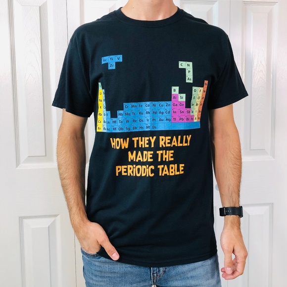 Fruit of the Loom Other - Funny Periodic Table Tetris Parody Black T-Shirt M